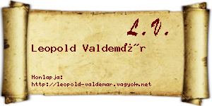 Leopold Valdemár névjegykártya